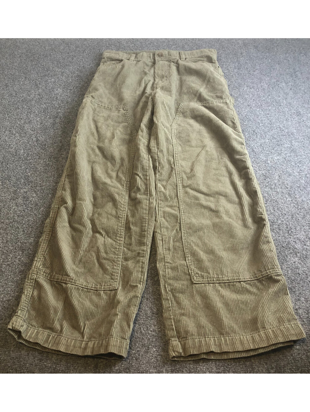 No Boundaries Pants Mens 30x31 Green Corduroy Carpenter Double Knee Workwear